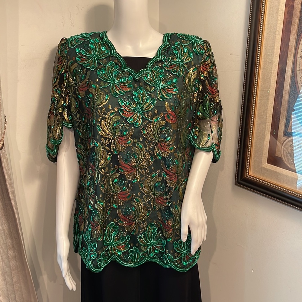 VINTAGE KRAFTMANS FANCY TOP BEADED SEQUINS 20